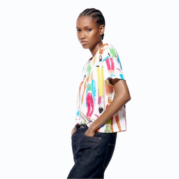 Zara Tops - Zara Multicolor Graphic Women’s Tee 100% Cotton T-Shirt